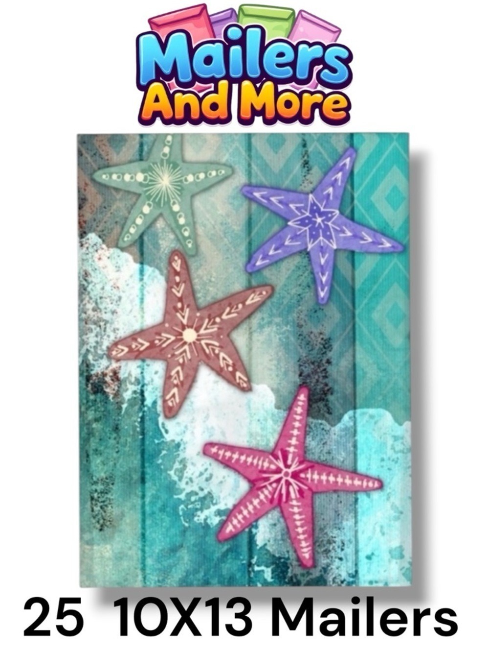 25 10X13 Poly Mailers Sea Star Ocean Fish Shipping Envelopes Bags PRICE IS FIRM